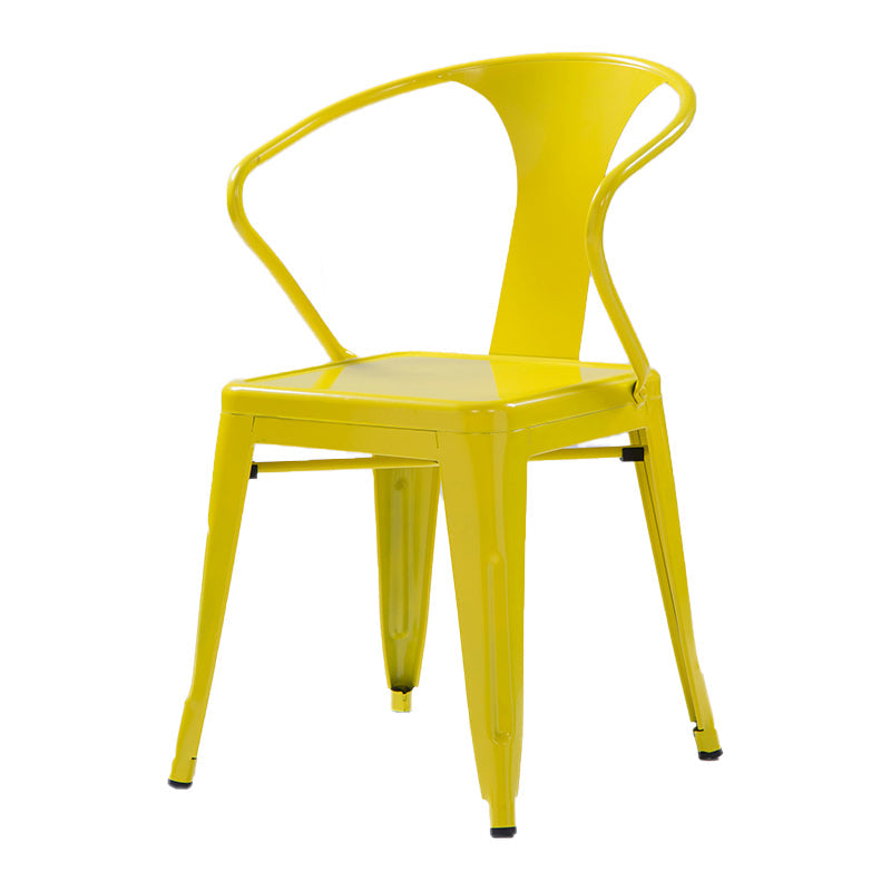 Industrial Metal Dining Room Chair Slat Back Side Chair for Restaurant Use Yellow 1 Piece Clearhalo ' kitchen&dining_furn' 'Dining Chairs' 'Dining Tables & Seating' 'dining_chair' 'furn' 'furn_dining_chair' 'Furniture' 'furniture_dining_chair' 'Kitchen & Dining Furniture' 'kitchen' 4330688