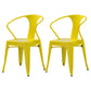 Industrial Metal Dining Room Chair Slat Back Side Chair for Restaurant Use Yellow 2 Piece Set Clearhalo ' kitchen&dining_furn' 'Dining Chairs' 'Dining Tables & Seating' 'dining_chair' 'furn' 'furn_dining_chair' 'Furniture' 'furniture_dining_chair' 'Kitchen & Dining Furniture' 'kitchen' 4330689