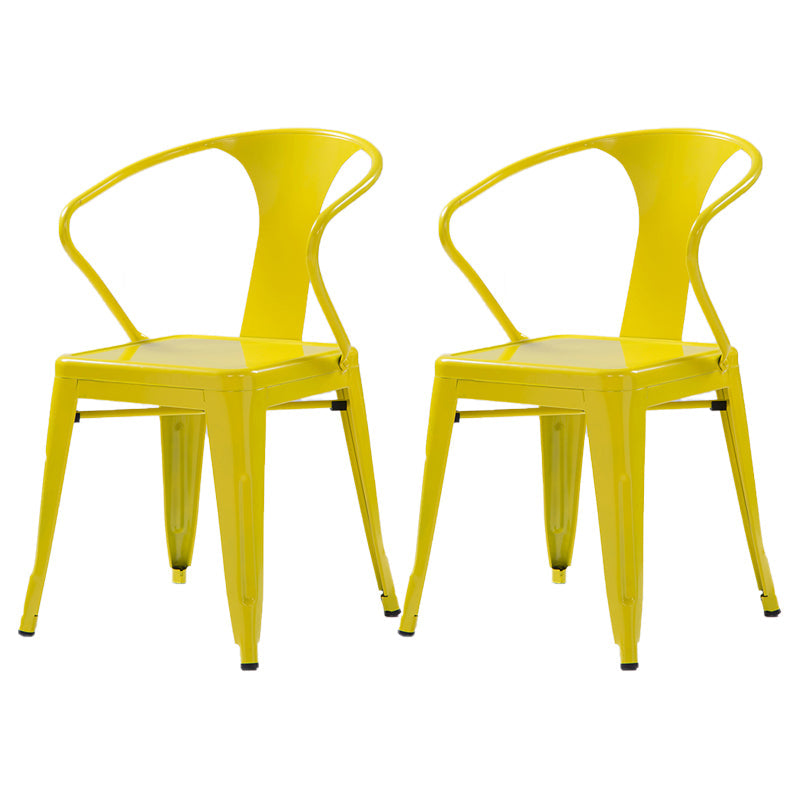 Industrial Metal Dining Room Chair Slat Back Side Chair for Restaurant Use Yellow 2 Piece Set Clearhalo ' kitchen&dining_furn' 'Dining Chairs' 'Dining Tables & Seating' 'dining_chair' 'furn' 'furn_dining_chair' 'Furniture' 'furniture_dining_chair' 'Kitchen & Dining Furniture' 'kitchen' 4330689