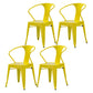 Industrial Metal Dining Room Chair Slat Back Side Chair for Restaurant Use Yellow 4 Piece Set Clearhalo ' kitchen&dining_furn' 'Dining Chairs' 'Dining Tables & Seating' 'dining_chair' 'furn' 'furn_dining_chair' 'Furniture' 'furniture_dining_chair' 'Kitchen & Dining Furniture' 'kitchen' 4330690