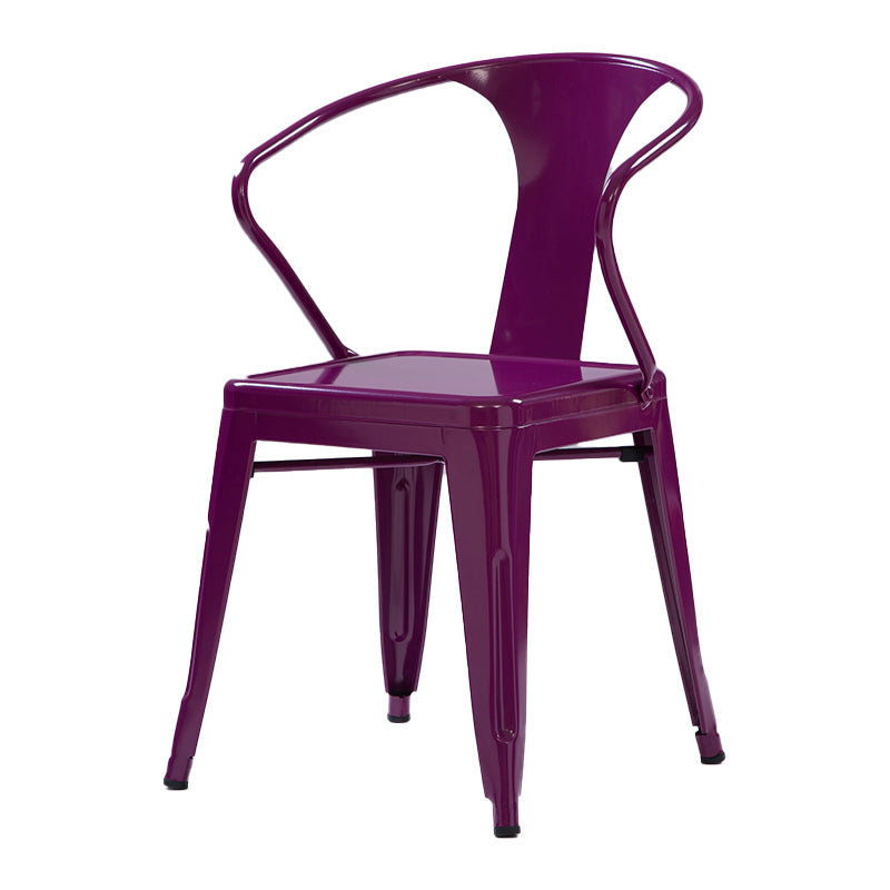 Industrial Metal Dining Room Chair Slat Back Side Chair for Restaurant Use Purple 1 Piece Clearhalo ' kitchen&dining_furn' 'Dining Chairs' 'Dining Tables & Seating' 'dining_chair' 'furn' 'furn_dining_chair' 'Furniture' 'furniture_dining_chair' 'Kitchen & Dining Furniture' 'kitchen' 4330691