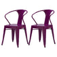 Industrial Metal Dining Room Chair Slat Back Side Chair for Restaurant Use Purple 2 Piece Set Clearhalo ' kitchen&dining_furn' 'Dining Chairs' 'Dining Tables & Seating' 'dining_chair' 'furn' 'furn_dining_chair' 'Furniture' 'furniture_dining_chair' 'Kitchen & Dining Furniture' 'kitchen' 4330692