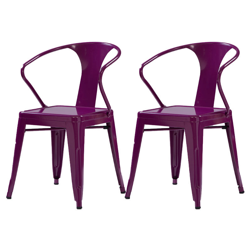 Industrial Metal Dining Room Chair Slat Back Side Chair for Restaurant Use Purple 2 Piece Set Clearhalo ' kitchen&dining_furn' 'Dining Chairs' 'Dining Tables & Seating' 'dining_chair' 'furn' 'furn_dining_chair' 'Furniture' 'furniture_dining_chair' 'Kitchen & Dining Furniture' 'kitchen' 4330692