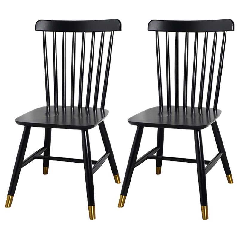 Contemporary Wood Restaurant Side Chair Windsor Back Dining Chair Black-Gold 2 Piece Set Clearhalo ' kitchen&dining_furn' 'Dining Chairs' 'Dining Tables & Seating' 'dining_chair' 'furn' 'furn_dining_chair' 'Furniture' 'furniture_dining_chair' 'Kitchen & Dining Furniture' 'kitchen' 4330696
