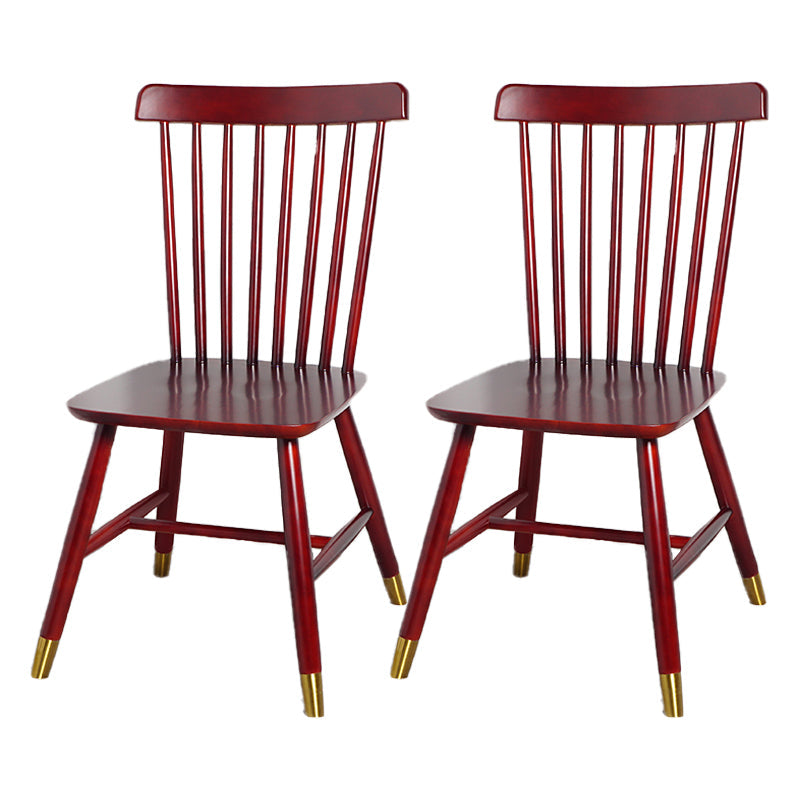 Contemporary Wood Restaurant Side Chair Windsor Back Dining Chair Red Brown 2 Piece Set Clearhalo ' kitchen&dining_furn' 'Dining Chairs' 'Dining Tables & Seating' 'dining_chair' 'furn' 'furn_dining_chair' 'Furniture' 'furniture_dining_chair' 'Kitchen & Dining Furniture' 'kitchen' 4330709