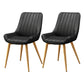 Upholstered Leather Dining Armchairs Solid Back Arm Chairs with Metal Legs Gloss Black 2 Piece Set Clearhalo ' kitchen&dining_furn' 'Dining Chairs' 'Dining Tables & Seating' 'dining_chair' 'furn' 'furn_dining_chair' 'Furniture' 'furniture_dining_chair' 'Kitchen & Dining Furniture' 'kitchen' 4330717
