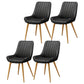 Upholstered Leather Dining Armchairs Solid Back Arm Chairs with Metal Legs Gloss Black 4 Piece Set Clearhalo ' kitchen&dining_furn' 'Dining Chairs' 'Dining Tables & Seating' 'dining_chair' 'furn' 'furn_dining_chair' 'Furniture' 'furniture_dining_chair' 'Kitchen & Dining Furniture' 'kitchen' 4330719