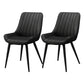 Upholstered Leather Dining Armchairs Solid Back Arm Chairs with Metal Legs Black 2 Piece Set Clearhalo ' kitchen&dining_furn' 'Dining Chairs' 'Dining Tables & Seating' 'dining_chair' 'furn' 'furn_dining_chair' 'Furniture' 'furniture_dining_chair' 'Kitchen & Dining Furniture' 'kitchen' 4330724