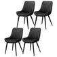 Upholstered Leather Dining Armchairs Solid Back Arm Chairs with Metal Legs Black 4 Piece Set Clearhalo ' kitchen&dining_furn' 'Dining Chairs' 'Dining Tables & Seating' 'dining_chair' 'furn' 'furn_dining_chair' 'Furniture' 'furniture_dining_chair' 'Kitchen & Dining Furniture' 'kitchen' 4330726