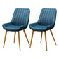 Upholstered Leather Dining Armchairs Solid Back Arm Chairs with Metal Legs Light Blue 2 Piece Set Clearhalo ' kitchen&dining_furn' 'Dining Chairs' 'Dining Tables & Seating' 'dining_chair' 'furn' 'furn_dining_chair' 'Furniture' 'furniture_dining_chair' 'Kitchen & Dining Furniture' 'kitchen' 4330729
