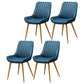 Upholstered Leather Dining Armchairs Solid Back Arm Chairs with Metal Legs Light Blue 4 Piece Set Clearhalo ' kitchen&dining_furn' 'Dining Chairs' 'Dining Tables & Seating' 'dining_chair' 'furn' 'furn_dining_chair' 'Furniture' 'furniture_dining_chair' 'Kitchen & Dining Furniture' 'kitchen' 4330731