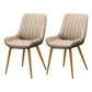 Upholstered Leather Dining Armchairs Solid Back Arm Chairs with Metal Legs Light Camel 2 Piece Set Clearhalo ' kitchen&dining_furn' 'Dining Chairs' 'Dining Tables & Seating' 'dining_chair' 'furn' 'furn_dining_chair' 'Furniture' 'furniture_dining_chair' 'Kitchen & Dining Furniture' 'kitchen' 4330737
