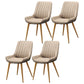 Upholstered Leather Dining Armchairs Solid Back Arm Chairs with Metal Legs Light Camel 4 Piece Set Clearhalo ' kitchen&dining_furn' 'Dining Chairs' 'Dining Tables & Seating' 'dining_chair' 'furn' 'furn_dining_chair' 'Furniture' 'furniture_dining_chair' 'Kitchen & Dining Furniture' 'kitchen' 4330738