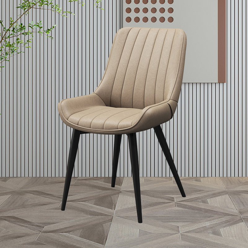 Upholstered Leather Dining Armchairs Solid Back Arm Chairs with Metal Legs Camel 1 Piece Clearhalo ' kitchen&dining_furn' 'Dining Chairs' 'Dining Tables & Seating' 'dining_chair' 'furn' 'furn_dining_chair' 'Furniture' 'furniture_dining_chair' 'Kitchen & Dining Furniture' 'kitchen' 4330739