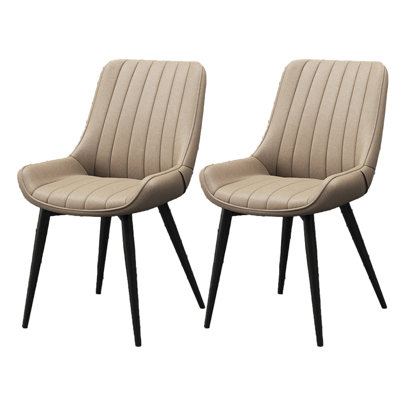 Upholstered Leather Dining Armchairs Solid Back Arm Chairs with Metal Legs Camel 2 Piece Set Clearhalo ' kitchen&dining_furn' 'Dining Chairs' 'Dining Tables & Seating' 'dining_chair' 'furn' 'furn_dining_chair' 'Furniture' 'furniture_dining_chair' 'Kitchen & Dining Furniture' 'kitchen' 4330740