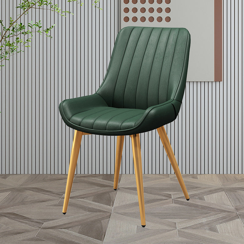 Upholstered Leather Dining Armchairs Solid Back Arm Chairs with Metal Legs Army Green 1 Piece Clearhalo ' kitchen&dining_furn' 'Dining Chairs' 'Dining Tables & Seating' 'dining_chair' 'furn' 'furn_dining_chair' 'Furniture' 'furniture_dining_chair' 'Kitchen & Dining Furniture' 'kitchen' 4330751