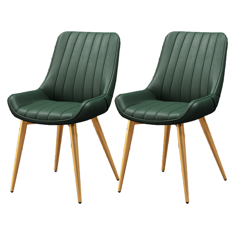 Upholstered Leather Dining Armchairs Solid Back Arm Chairs with Metal Legs Army Green 2 Piece Set Clearhalo ' kitchen&dining_furn' 'Dining Chairs' 'Dining Tables & Seating' 'dining_chair' 'furn' 'furn_dining_chair' 'Furniture' 'furniture_dining_chair' 'Kitchen & Dining Furniture' 'kitchen' 4330752