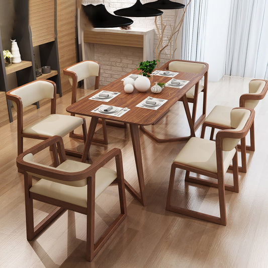 Modern Style Arm Dining Chairs Open Back Upholstered Armchairs with Wood Legs Clearhalo ' kitchen&dining_furn' 'Dining Chairs' 'Dining Tables & Seating' 'dining_chair' 'furn' 'furn_dining_chair' 'Furniture' 'furniture_dining_chair' 'Kitchen & Dining Furniture' 'kitchen' 4330761