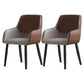 Leather Dining Armchairs Upholstered Solid Back Arm Chairs with Black Legs Gray Coffee 2 Piece Set Clearhalo ' kitchen&dining_furn' 'Dining Chairs' 'Dining Tables & Seating' 'dining_chair' 'furn' 'furn_dining_chair' 'Furniture' 'furniture_dining_chair' 'Kitchen & Dining Furniture' 'kitchen' 4330774