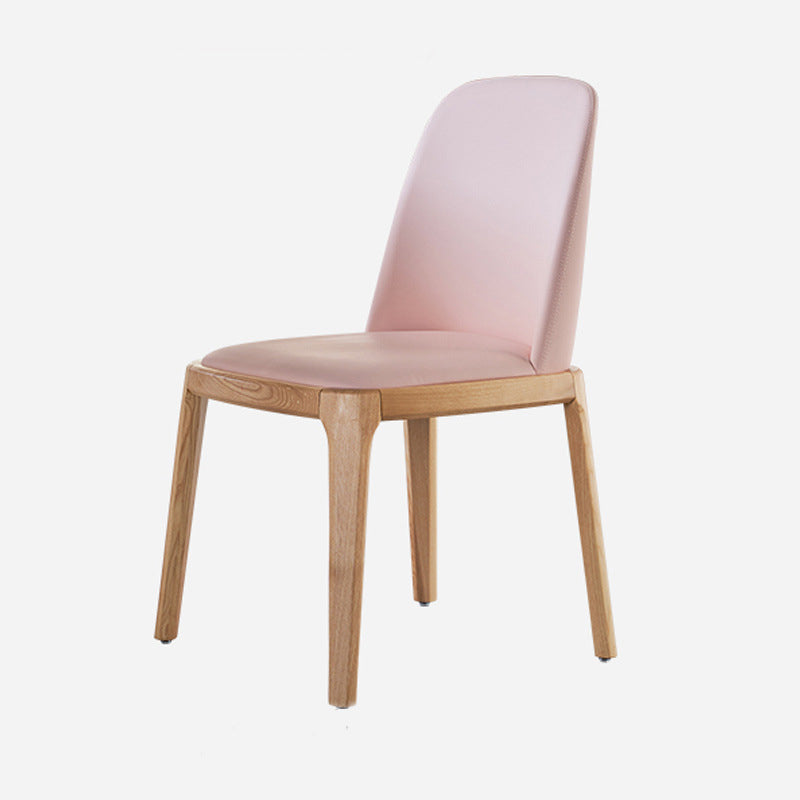 Modern Wood Dining Room Chair Upholstered Armless Dining Chairs for Home Use Pink 1 Piece Clearhalo ' kitchen&dining_furn' 'Dining Chairs' 'Dining Tables & Seating' 'dining_chair' 'furn' 'furn_dining_chair' 'Furniture' 'furniture_dining_chair' 'Kitchen & Dining Furniture' 'kitchen' 4330790