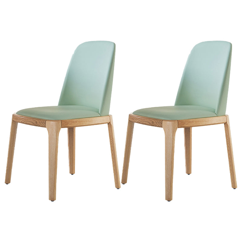 Modern Wood Dining Room Chair Upholstered Armless Dining Chairs for Home Use Light Green 2 Piece Set Clearhalo ' kitchen&dining_furn' 'Dining Chairs' 'Dining Tables & Seating' 'dining_chair' 'furn' 'furn_dining_chair' 'Furniture' 'furniture_dining_chair' 'Kitchen & Dining Furniture' 'kitchen' 4330798