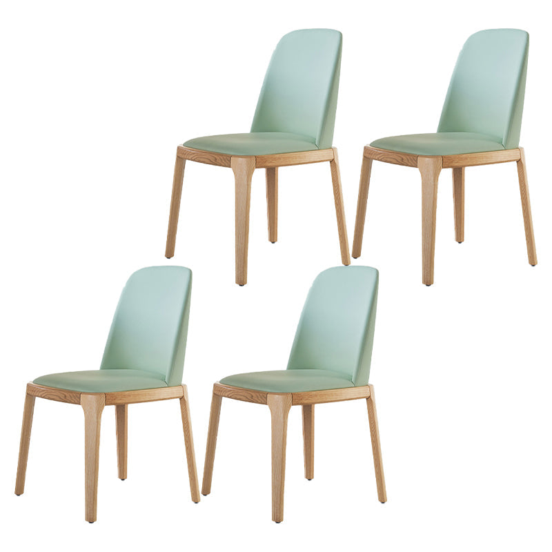 Modern Wood Dining Room Chair Upholstered Armless Dining Chairs for Home Use Light Green 4 Piece Set Clearhalo ' kitchen&dining_furn' 'Dining Chairs' 'Dining Tables & Seating' 'dining_chair' 'furn' 'furn_dining_chair' 'Furniture' 'furniture_dining_chair' 'Kitchen & Dining Furniture' 'kitchen' 4330799