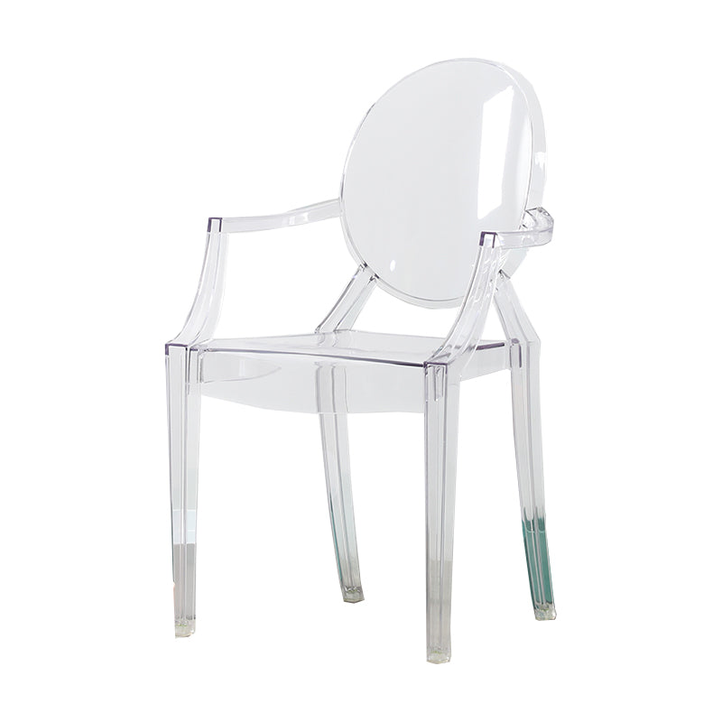 Nordic Style Plastic Dining Room Chair Stacking Dining Arm Chair for Restaurant Use Clear 1 Piece Clearhalo ' kitchen&dining_furn' 'Dining Chairs' 'Dining Tables & Seating' 'dining_chair' 'furn' 'furn_dining_chair' 'Furniture' 'furniture_dining_chair' 'Kitchen & Dining Furniture' 'kitchen' 4330807