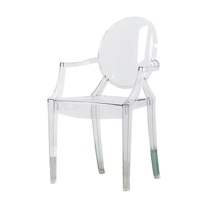 Nordic Style Plastic Dining Room Chair Stacking Dining Arm Chair for Restaurant Use Clear 1 Piece Clearhalo ' kitchen&dining_furn' 'Dining Chairs' 'Dining Tables & Seating' 'dining_chair' 'furn' 'furn_dining_chair' 'Furniture' 'furniture_dining_chair' 'Kitchen & Dining Furniture' 'kitchen' 4330807