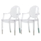 Nordic Style Plastic Dining Room Chair Stacking Dining Arm Chair for Restaurant Use Clear 2 Piece Set Clearhalo ' kitchen&dining_furn' 'Dining Chairs' 'Dining Tables & Seating' 'dining_chair' 'furn' 'furn_dining_chair' 'Furniture' 'furniture_dining_chair' 'Kitchen & Dining Furniture' 'kitchen' 4330809