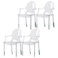 Nordic Style Plastic Dining Room Chair Stacking Dining Arm Chair for Restaurant Use Clear 4 Piece Set Clearhalo ' kitchen&dining_furn' 'Dining Chairs' 'Dining Tables & Seating' 'dining_chair' 'furn' 'furn_dining_chair' 'Furniture' 'furniture_dining_chair' 'Kitchen & Dining Furniture' 'kitchen' 4330811