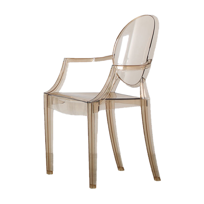 Nordic Style Plastic Dining Room Chair Stacking Dining Arm Chair for Restaurant Use Amber 1 Piece Clearhalo ' kitchen&dining_furn' 'Dining Chairs' 'Dining Tables & Seating' 'dining_chair' 'furn' 'furn_dining_chair' 'Furniture' 'furniture_dining_chair' 'Kitchen & Dining Furniture' 'kitchen' 4330813