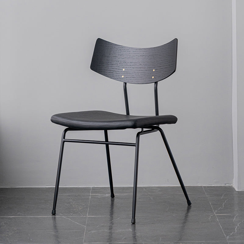 Contemporary Style Dining Chairs Armless Kitchen Side Chair with Metal Legs Black 1 Piece Clearhalo ' kitchen&dining_furn' 'Dining Chairs' 'Dining Tables & Seating' 'dining_chair' 'furn' 'furn_dining_chair' 'Furniture' 'furniture_dining_chair' 'Kitchen & Dining Furniture' 'kitchen' 4330834