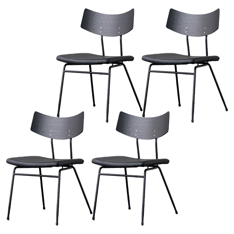 Contemporary Style Dining Chairs Armless Kitchen Side Chair with Metal Legs Black 4 Piece Set Clearhalo ' kitchen&dining_furn' 'Dining Chairs' 'Dining Tables & Seating' 'dining_chair' 'furn' 'furn_dining_chair' 'Furniture' 'furniture_dining_chair' 'Kitchen & Dining Furniture' 'kitchen' 4330837