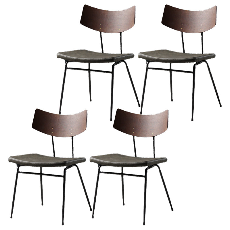 Contemporary Style Dining Chairs Armless Kitchen Side Chair with Metal Legs Black Green 4 Piece Set Clearhalo ' kitchen&dining_furn' 'Dining Chairs' 'Dining Tables & Seating' 'dining_chair' 'furn' 'furn_dining_chair' 'Furniture' 'furniture_dining_chair' 'Kitchen & Dining Furniture' 'kitchen' 4330843