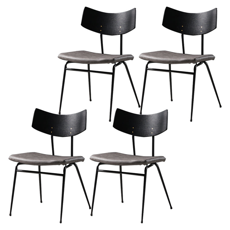 Contemporary Style Dining Chairs Armless Kitchen Side Chair with Metal Legs Dark Coffee 4 Piece Set Clearhalo ' kitchen&dining_furn' 'Dining Chairs' 'Dining Tables & Seating' 'dining_chair' 'furn' 'furn_dining_chair' 'Furniture' 'furniture_dining_chair' 'Kitchen & Dining Furniture' 'kitchen' 4330851
