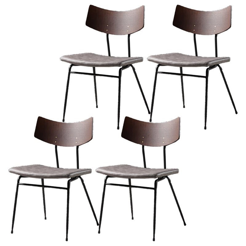 Contemporary Style Dining Chairs Armless Kitchen Side Chair with Metal Legs Light Brown 4 Piece Set Clearhalo ' kitchen&dining_furn' 'Dining Chairs' 'Dining Tables & Seating' 'dining_chair' 'furn' 'furn_dining_chair' 'Furniture' 'furniture_dining_chair' 'Kitchen & Dining Furniture' 'kitchen' 4330854