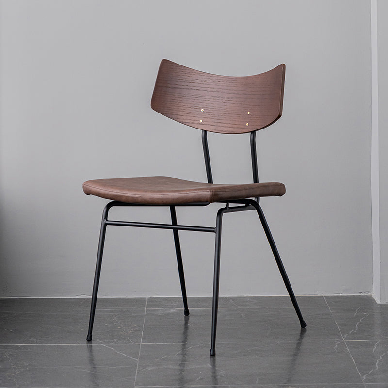 Contemporary Style Dining Chairs Armless Kitchen Side Chair with Metal Legs Dark Brown 1 Piece Clearhalo ' kitchen&dining_furn' 'Dining Chairs' 'Dining Tables & Seating' 'dining_chair' 'furn' 'furn_dining_chair' 'Furniture' 'furniture_dining_chair' 'Kitchen & Dining Furniture' 'kitchen' 4330855