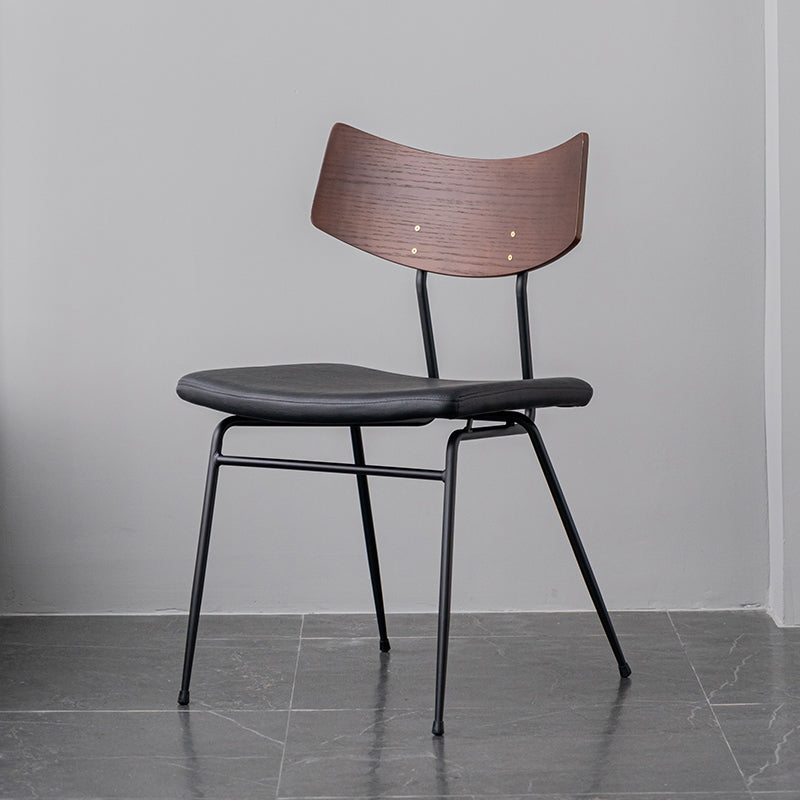 Contemporary Style Dining Chairs Armless Kitchen Side Chair with Metal Legs Brown-Black 1 Piece Clearhalo ' kitchen&dining_furn' 'Dining Chairs' 'Dining Tables & Seating' 'dining_chair' 'furn' 'furn_dining_chair' 'Furniture' 'furniture_dining_chair' 'Kitchen & Dining Furniture' 'kitchen' 4330861