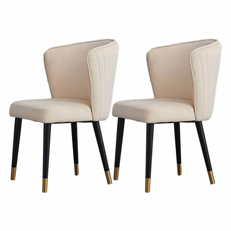 Indoor Scandinavian Side Chair Wood Upholstered Wingback Dining Room Chair White 2 Piece Set Clearhalo ' kitchen&dining_furn' 'Dining Chairs' 'Dining Tables & Seating' 'dining_chair' 'furn' 'furn_dining_chair' 'Furniture' 'furniture_dining_chair' 'Kitchen & Dining Furniture' 'kitchen' 4330866