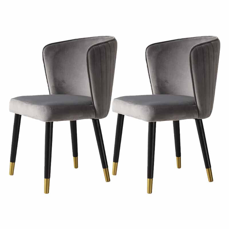 Indoor Scandinavian Side Chair Wood Upholstered Wingback Dining Room Chair Dark Gray 2 Piece Set Clearhalo ' kitchen&dining_furn' 'Dining Chairs' 'Dining Tables & Seating' 'dining_chair' 'furn' 'furn_dining_chair' 'Furniture' 'furniture_dining_chair' 'Kitchen & Dining Furniture' 'kitchen' 4330867