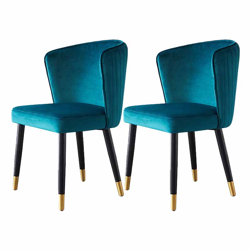 Indoor Scandinavian Side Chair Wood Upholstered Wingback Dining Room Chair Peacock Blue 2 Piece Set Clearhalo ' kitchen&dining_furn' 'Dining Chairs' 'Dining Tables & Seating' 'dining_chair' 'furn' 'furn_dining_chair' 'Furniture' 'furniture_dining_chair' 'Kitchen & Dining Furniture' 'kitchen' 4330869