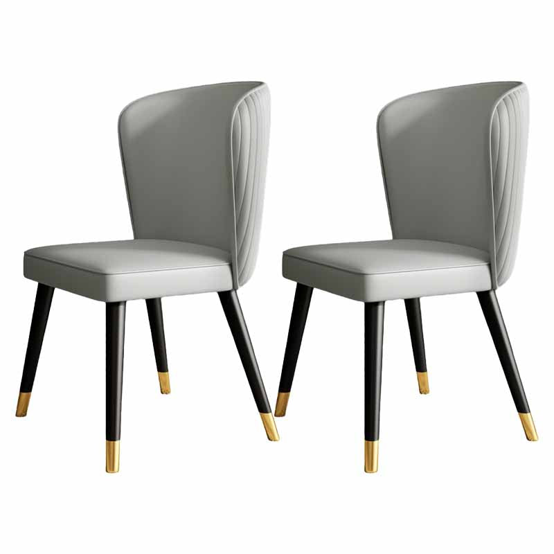 Indoor Scandinavian Side Chair Wood Upholstered Wingback Dining Room Chair Grey 2 Piece Set Clearhalo ' kitchen&dining_furn' 'Dining Chairs' 'Dining Tables & Seating' 'dining_chair' 'furn' 'furn_dining_chair' 'Furniture' 'furniture_dining_chair' 'Kitchen & Dining Furniture' 'kitchen' 4330871