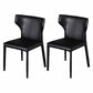 Modern Style Home Side Chair Wingback Leather Upholstered Dining Room Chair Black 2 Piece Set Clearhalo ' kitchen&dining_furn' 'Dining Chairs' 'Dining Tables & Seating' 'dining_chair' 'furn' 'furn_dining_chair' 'Furniture' 'furniture_dining_chair' 'Kitchen & Dining Furniture' 'kitchen' 4330885