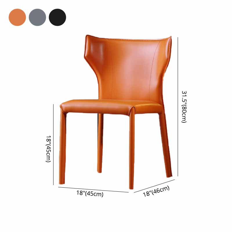 Modern Style Home Side Chair Wingback Leather Upholstered Dining Room Chair Clearhalo ' kitchen&dining_furn' 'Dining Chairs' 'Dining Tables & Seating' 'dining_chair' 'furn' 'furn_dining_chair' 'Furniture' 'furniture_dining_chair' 'Kitchen & Dining Furniture' 'kitchen' 4330893