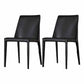 Designer Style Restaurant Solid Back Side Chair Saddle Leather Dining Chair Black 2 Piece Set Clearhalo ' kitchen&dining_furn' 'Dining Chairs' 'Dining Tables & Seating' 'dining_chair' 'furn' 'furn_dining_chair' 'Furniture' 'furniture_dining_chair' 'Kitchen & Dining Furniture' 'kitchen' 4330896