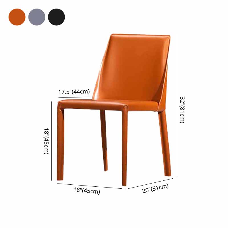 Designer Style Restaurant Solid Back Side Chair Saddle Leather Dining Chair Clearhalo ' kitchen&dining_furn' 'Dining Chairs' 'Dining Tables & Seating' 'dining_chair' 'furn' 'furn_dining_chair' 'Furniture' 'furniture_dining_chair' 'Kitchen & Dining Furniture' 'kitchen' 4330908