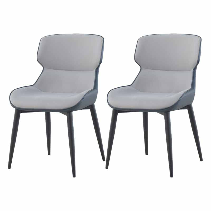 Industrial Metal Dining Room Chair Faux Leather Dining Armchair for Restaurant Use Grey 2 Piece Set Clearhalo ' kitchen&dining_furn' 'Dining Chairs' 'Dining Tables & Seating' 'dining_chair' 'furn' 'furn_dining_chair' 'Furniture' 'furniture_dining_chair' 'Kitchen & Dining Furniture' 'kitchen' 4330911
