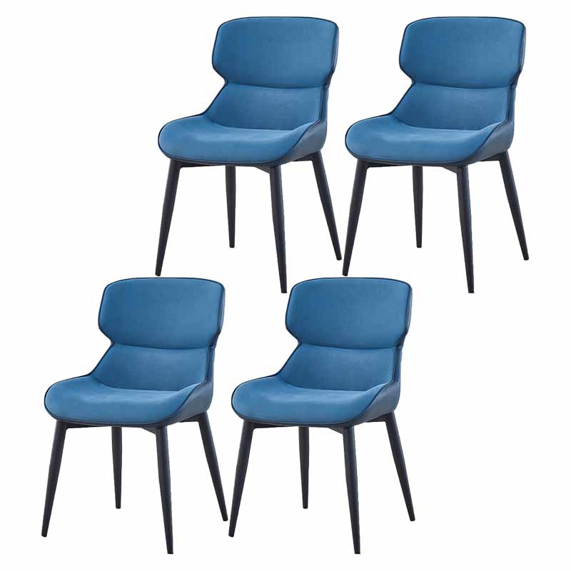 Industrial Metal Dining Room Chair Faux Leather Dining Armchair for Restaurant Use Blue 4 Piece Set Clearhalo ' kitchen&dining_furn' 'Dining Chairs' 'Dining Tables & Seating' 'dining_chair' 'furn' 'furn_dining_chair' 'Furniture' 'furniture_dining_chair' 'Kitchen & Dining Furniture' 'kitchen' 4330919