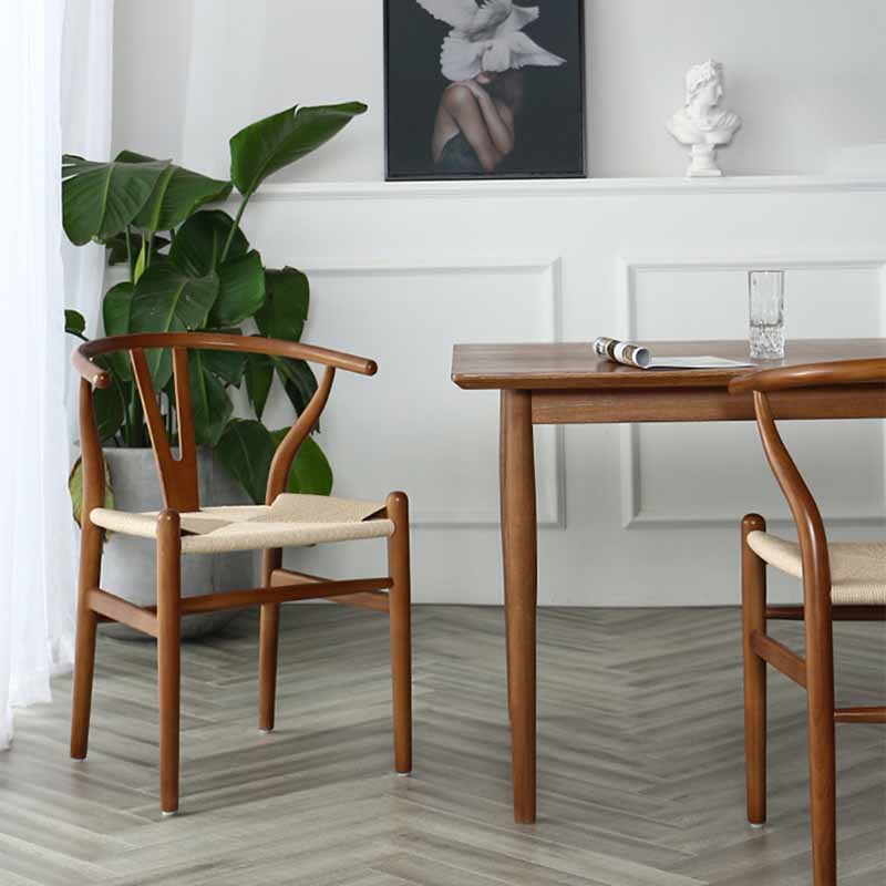 Contemporary Restaurant Wishbone Arm Chair Natural Solid Wood Dining Chair Clearhalo ' kitchen&dining_furn' 'Dining Chairs' 'Dining Tables & Seating' 'dining_chair' 'furn' 'furn_dining_chair' 'Furniture' 'furniture_dining_chair' 'Kitchen & Dining Furniture' 'kitchen' 4330938