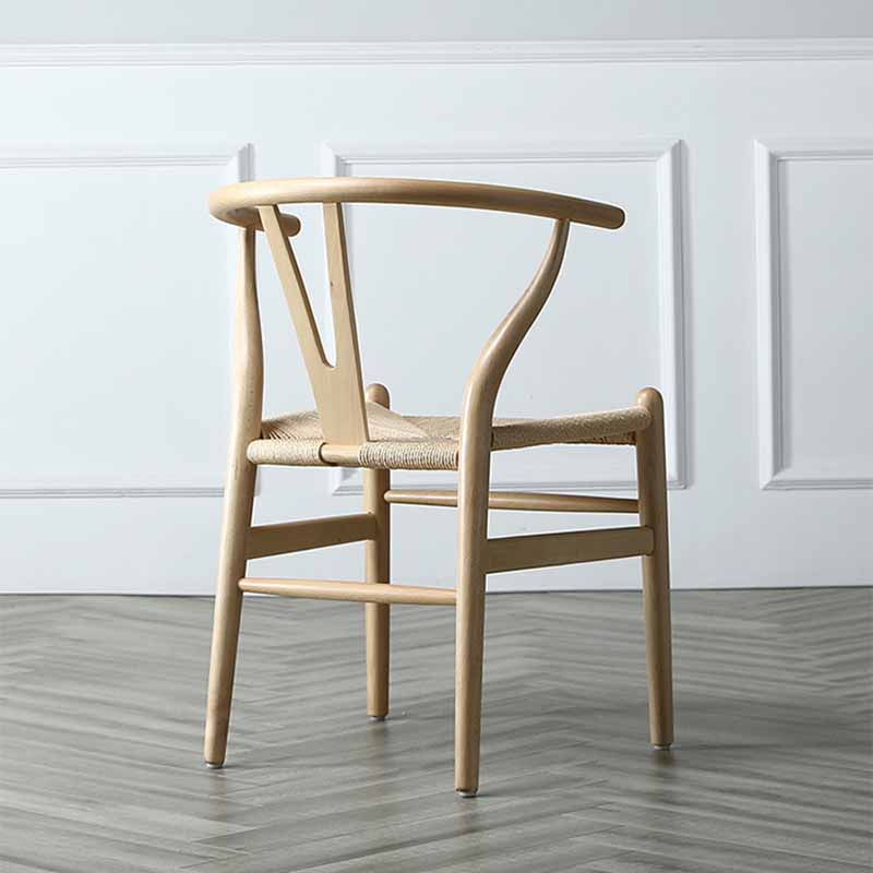 Contemporary Restaurant Wishbone Arm Chair Natural Solid Wood Dining Chair Clearhalo ' kitchen&dining_furn' 'Dining Chairs' 'Dining Tables & Seating' 'dining_chair' 'furn' 'furn_dining_chair' 'Furniture' 'furniture_dining_chair' 'Kitchen & Dining Furniture' 'kitchen' 4330939